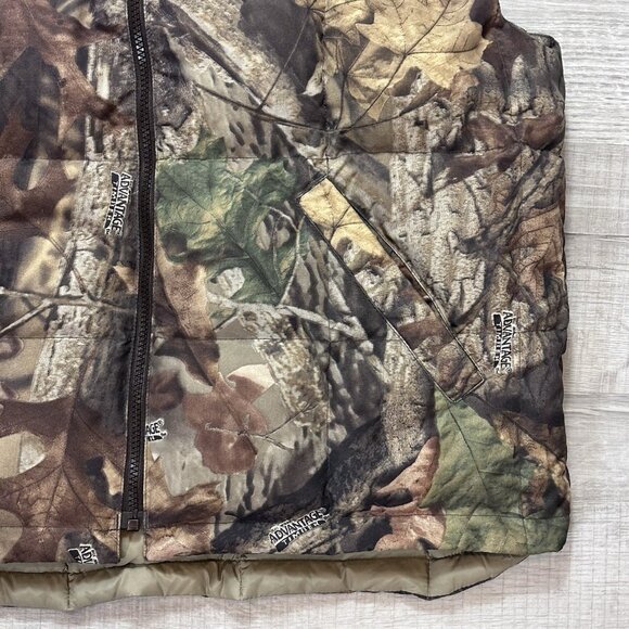 Vintage 10X Jacket Men's Medium Puffer Vest Advantage Camo Hunting Goose Down - Picture 3 of 7